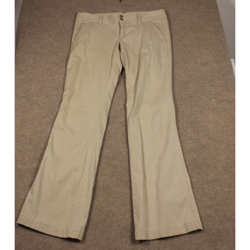 American Eagle Outfitters Khaki Stretch Pants Womens 6 Regular Tan Bootcut Chino